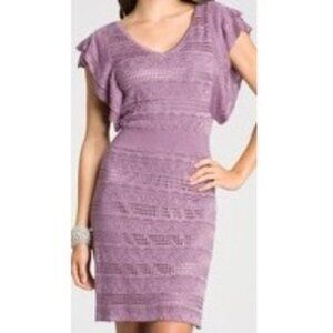 Marciano lilac pointelle knit dress